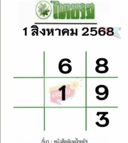 หวยไทยรัฐ 1/8/68