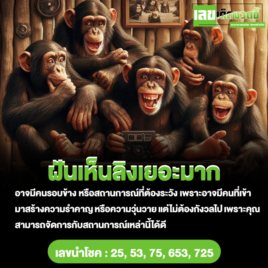 ฝันเห็นลิงเยอะมาก
