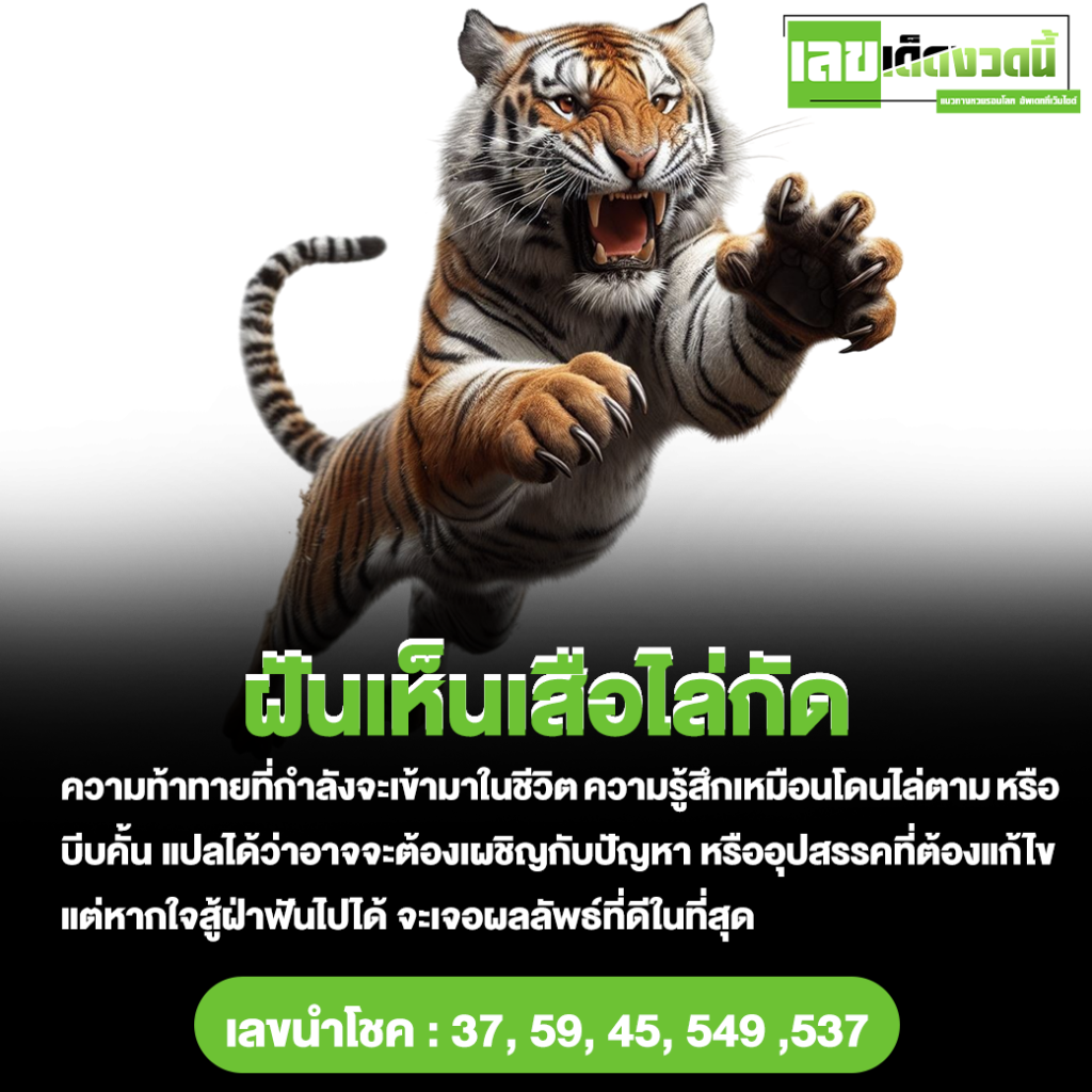 ฝันเห็นเสือไล่กัด