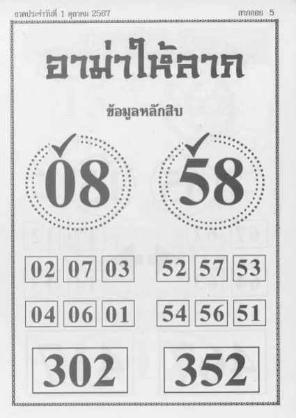 หวยอาม่าให้ลาภ 1/10/67
