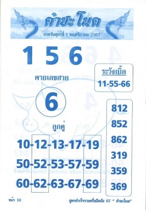 หวยคำชะโนด 1/11/67