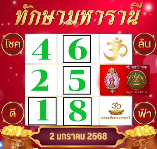 หวยทักษามหารานี 2/1/68