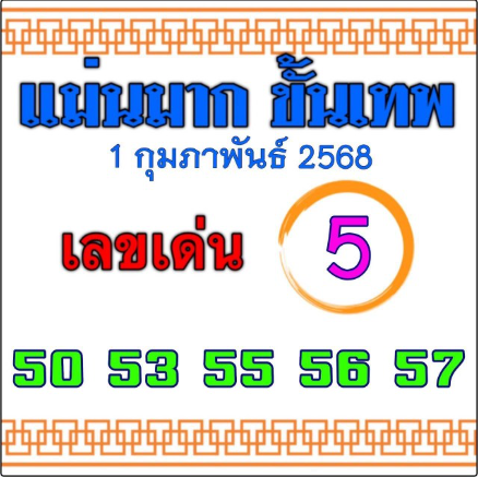หวยแม่นมากขั้นเทพ 1/2/68