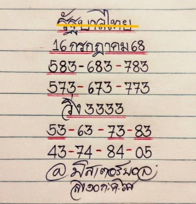 หวยมิสเตอร์บอล 16/7/68