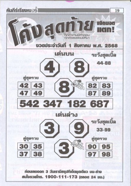หวยโค้งสุดท้าย 1/8/68